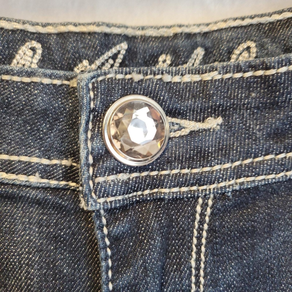 Vintage Y2K LA Idol Bling Jeans Women's‎ Western Low Rise 90s Rhinestone Size 11 - Picture 6 of 10